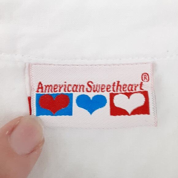 Vintage Y2K Eyelet Lace Tunic Top White Broderie Anglaise Roll Tab Resort - Picture 9 of 13